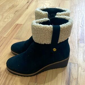LifeStride Womens Black & zip-up Ankle Boots Wedge Shoes US 7.5 M